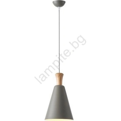 EUROLAMP Пендел 1xE27/15W/230V сив Ø 20 см (EU0374)