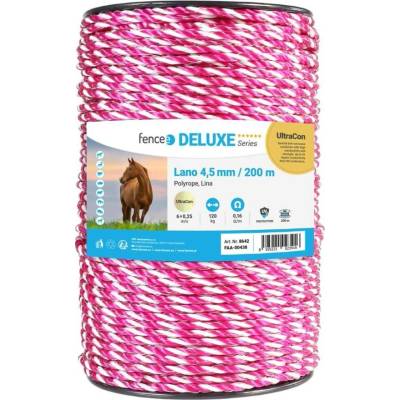 VNT electronics s.r.o. Lano pro elektrický ohradník, průměr 4,5 mm, růžovo-bílé, 200 m, 0,16 Ω/m