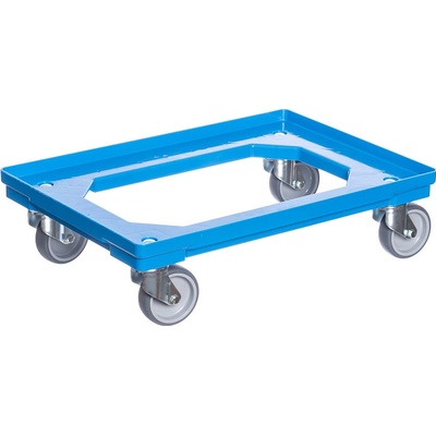 PK Group Vozík pod přepravky 4 otočná gumové kolečka 100 mm Barvy: Modrá