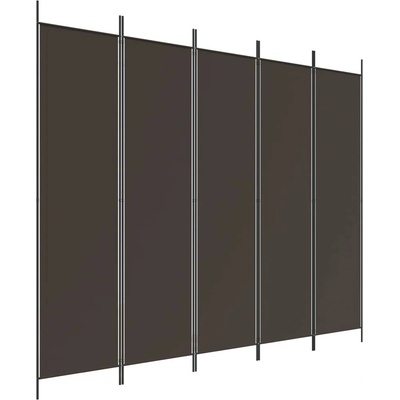 zahrada-XL 5dílný paraván hnědý 250 x 200 cm textil