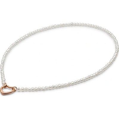 Gaura Pearls Perlový náhrdelník srdce 262-06 Zlatá