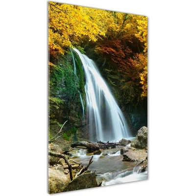 Vertikálny foto obraz fotografie na skle Vodopád v lese 50x100 cm