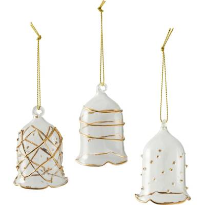 Villeroy & Boch 35-9391-0075 Ozdoby na stromeček Winter Collage Accessoires zvony skleněné 3 ks