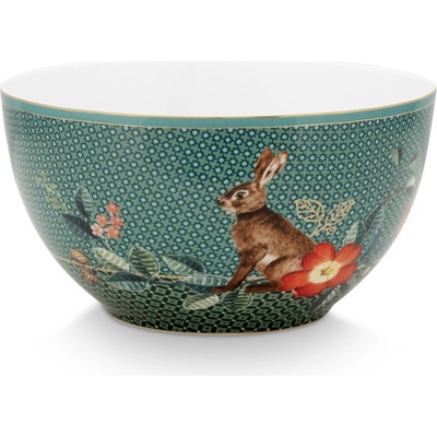 PIP Studio Miska Winter Wonderland zajíc zelená 15 cm 51.003.198