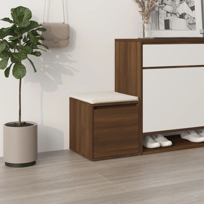vidaXL Кутия с чекмедже, кафяв дъб, 40, 5x40x40 см, инженерно дърво (820519)