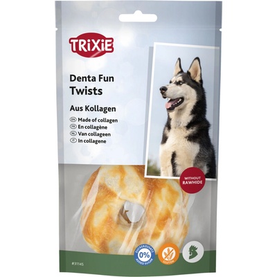 DentaFun Twists kolagénové venčeky s kuraťom 2 ks 85 g