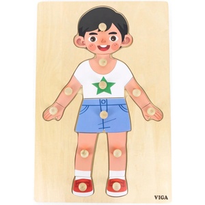 Viga Toys Образователен пъзел Viga Toys - Частите на човешкото тяло, момче (44669) - baby