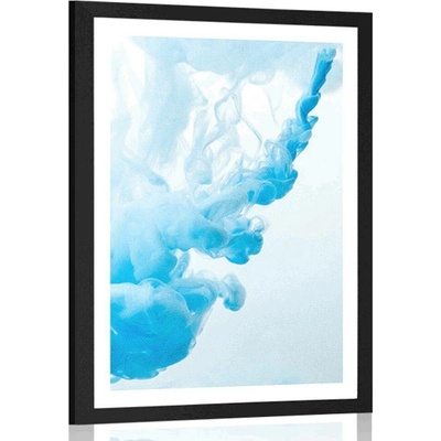 Plakát s paspartou modrý inkoust ve vodě - 20x30 black