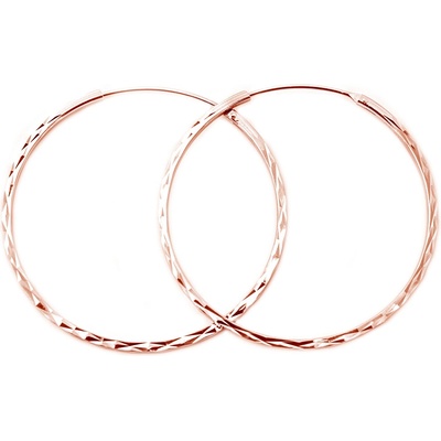 AGATO Něžné růžově pozlacené kruhové náušnice AGUC2439/SCS-ROSE