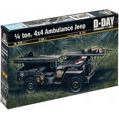 Vojenský model tony 4 x 4 Sanitka Jeep Italeri MI 326 1:4