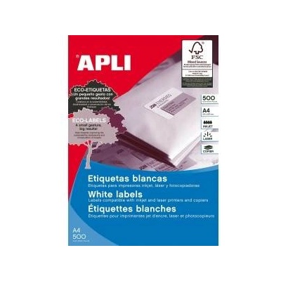 APLI Стикери Apli Бял хартия 500 Листи 70 x 35 mm