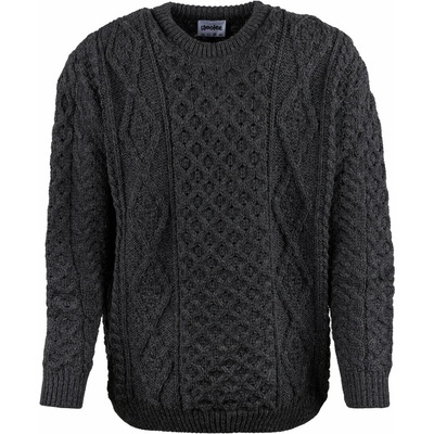 Vlnka pánský vlněný svetr s kulatým výstřihem tmavě šedá – Sleviste.cz