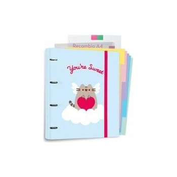 Pusheen - A4 binder from Purrfect Love collection with cards (4 rings, eraser)