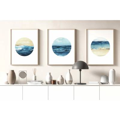 Set 3 obrazů - SEA Velikost: 21 x 30