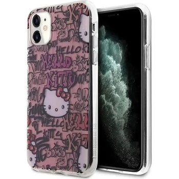 Hello Kitty Кейс Hello Kitty IML Tags Graffiti за iPhone 11 / Xr, розов (Hel000004-0)