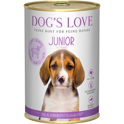 Dog's Love Junior jehněčí se špenátem a heřmánkem 12 x 400 g