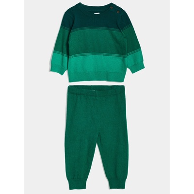 Body overaly sety Baby set sveter a nohavice Zelená