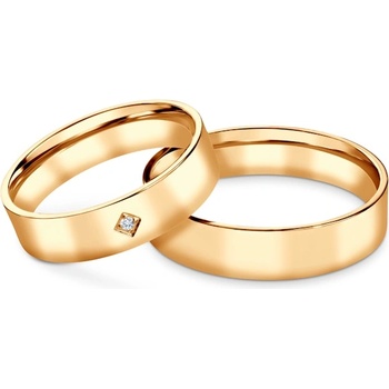 SAVICKI Сватбени халки: жълто злато, плоски, 5 мм