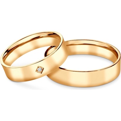 SAVICKI Сватбени халки: жълто злато, плоски, 5 мм