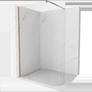 Mexen Kioto-R заоблена душ кабина тип Walk-in 80 x 200 см, прозрачна 8 мм, розово злато - 800-080-101-60-06 (800-080-101-60-06)