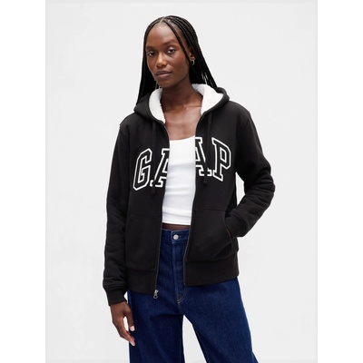 GAP Insulated Sweatshirt Logo Sherpa Women's čierna biela