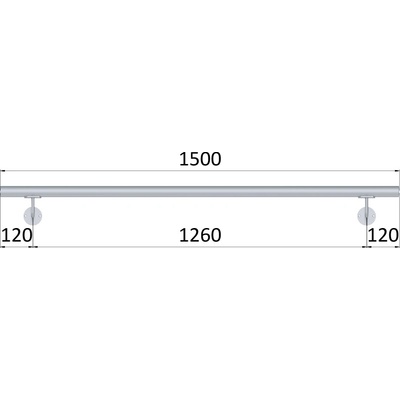 Madlo ø 42.4mm, L-1500mm, broušená nerez AISI304