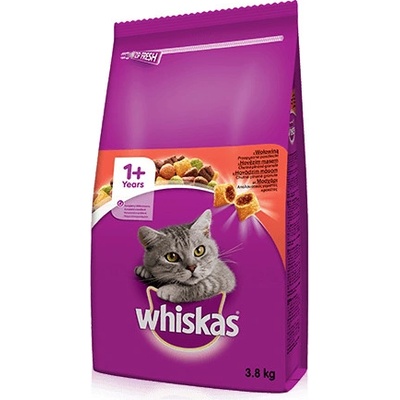 Whiskas Adult s hovädzím mäsom 3,8 kg