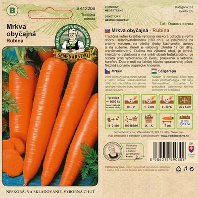 Mrkva neskorá RUBINA 5g Tradičné osivá SK12206