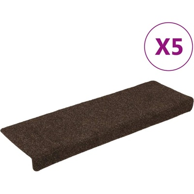 vidaXL Изтривалки за стълби, самозалепващи се, 15 бр. , 65x21x4 см, кафяви, с правоъгълен кант