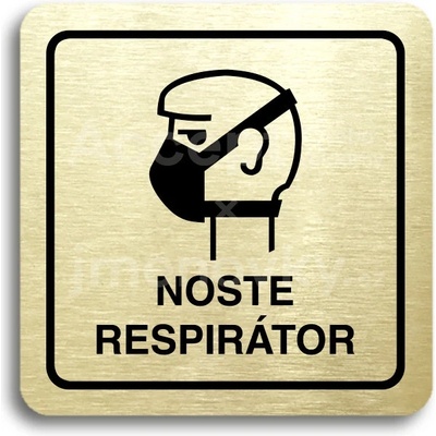 ACCEPT Piktogram noste respirátor II - zlatá tabulka - černý tisk