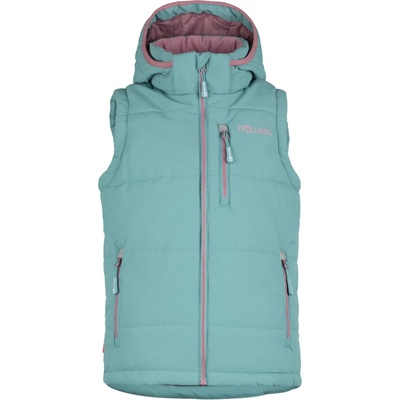 TROLLKIDS Детски синтетичен елек Trollkids Kid's Narvik Vest XT Synthetic vest - Glacier Green / Orchid - размер 110 (EU) (703-3028-0114)