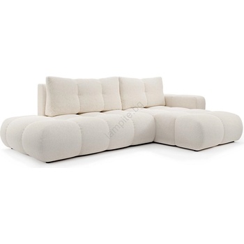 Laski Разтегателен l-образен тапициран диван с място за съхранение almada, десен, светло бежов (lk0047)