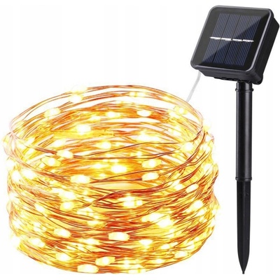 Iso Trade Solární vánoční osvětlení 100LED teplá bílá
