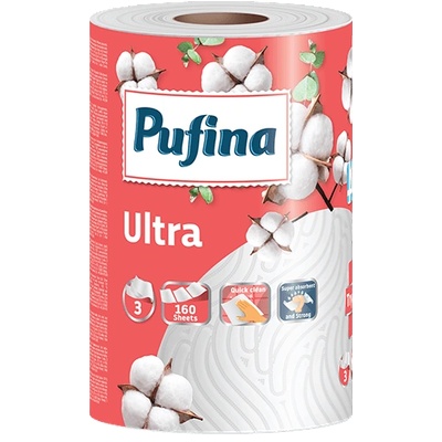 Pufina Ultra кухненска ролка 3пл. 160къса (5944570021728)