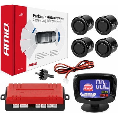 AMiO Sada asistentů parkování LED-GRAF 4 senzory černé "GOLD" 18mm