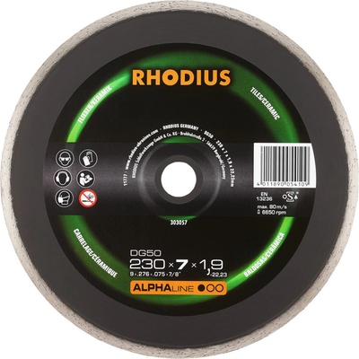 Rhodius 303054 DG50 diamantový řezný kotouč Průměr 125 mm Ø otvoru 22.23 mm obklady, keramika 1 ks