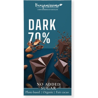 Benjamissimo Bio tmavá 70% bez přidaného cukru 60 g