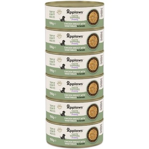 Applaws Puppy Taste Toppers Chicken Breast with Vegetables in Broth 6 x 156 g