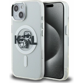 KARL LAGERFELD IML Брокат Карл и Шупет Скица MagSafe Заден Капак за iPhone 15 Прозрачен Karl Lagerfeld | Byal | ЖЕНИ | UNI
