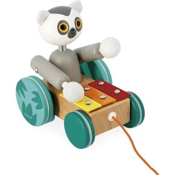 Image 1 of Janod - Дървена играчка за дърпане - Лемур (J08270)
