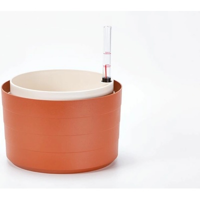 Plastia Samozavlažovací květináč Berberis 30 cm bez závěsu terakota/slonová kost