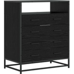 vidaXL Чекмеджетен шкаф 4-Чекмедже Черен дъб 70 x 41 x 83, 5 см (8010314)