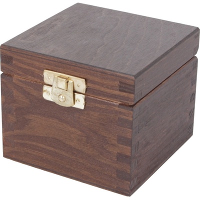 Dřevotéka Dřevěná krabička hnědá se zámkem 10 x 10 cm