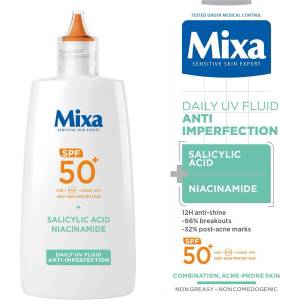 Mixa Anti-Imperfection Daily UV Fluid SPF 50+ Флуид против кожни несъвършенства с UV 40 ml