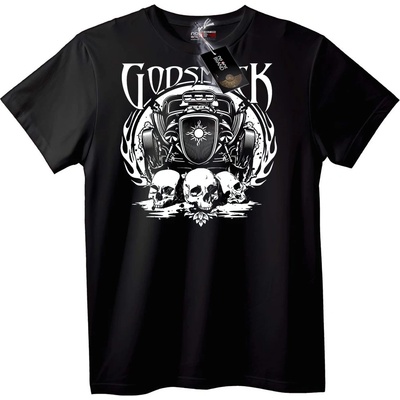NOONEBRAND Тениска GODSPEED Кола и Черепи - M, Black