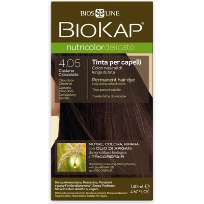 Biokap NutriColor Delicato barva na vlasy 4.05 kaštanovo čokoládová 140 ml