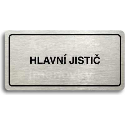 ACCEPT Piktogram HLAVNÍ JISTIČ - stříbrná tabulka - černý tisk