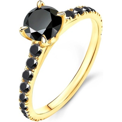 Savicki Zásnubný prsteň Share Your Love žlté zlato čierny diamant SYL P3 CZD Z