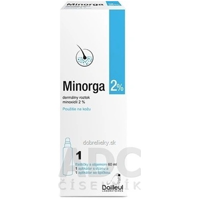 Minorga 2% dermálny roztok sol.der. 1 x 60 ml