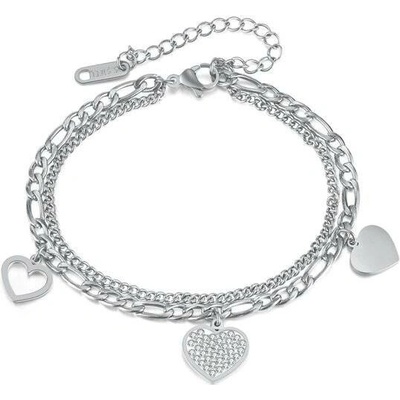 Impress Jewelry dámský Dvojitý náramek z nerezové oceli Figaro stříbrný GS1531s1